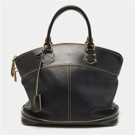 louis vuitton black suhali leather lockit mm bag